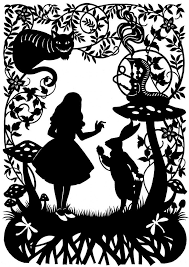 Alice In Wonderland Clip Art Black And White Pin On Paper Cut