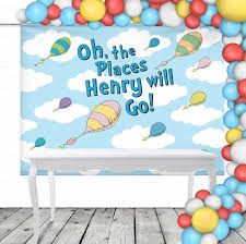 Oh The Places You Ll Go Birthday Backdrop Dr Seuss Party Etsy Birthday Backdrop 1st Birthdays 1st Birthday