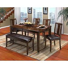 Labelle 7 Piece Round Corner Dining Table 6 Slat Back Chairs In Chestnut Corner Dining Table Home Decor Home