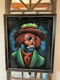 Clown velvet painting