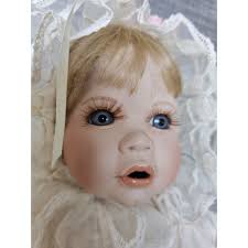 Vtg Elena Boehm Hamilton Collection Porseleinen dooppop W Tags Zeldzaam