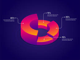 isometric illustration of pie chart vector premium download