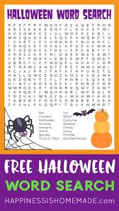 Word and logic puzzles are a wonderful way to engage the mind on lazy sunday mornings, and they're also useful educational tools for children. Halloween Word Search Printable Happiness Is Homemade