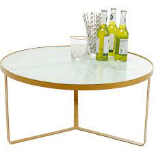 Exquisite feature piece coffee table with natural black marble & stainless steel gold frame. Side Table Marble Gold O55 Kare Design