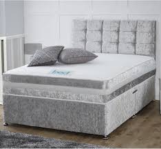 California king 91l x 82d x 56h. King Size Crushed Velvet Divan Bed Frame Soft Touch Beds