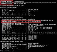 Short demonstration of the ipconfig /all command and reading the data displayed. Bild Mit Dem Befehl Ipconfig All Ermitteln Sie Ebenfalls Die Physikalische Adresse Also Die Mac Adresse Uber Der Ausgabe Von Ipconfig All Sehen Sie Nochmal Das Ergebnis Von Getmac