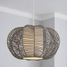 Dunelm Weave Design Grey Rattan Wicker Pendant Light Shades Wicker Light Pendant Decorative Light