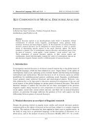 Learn vocabulary, terms and more with flashcards, games and other study tools. Pdf Key Components Of Musical Discourse Analysis