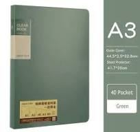 A3 20/30/40/60 Pocket File Folder Picture Album Document Bag 8k Folder Art  Work Collection Organizer Office Student Supplies 40 Pockets
