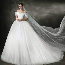 Bild nicht verfügbar für diese variante sind keine fotos verfügbar. Duchesse Prinzessin Marchen Brautkleid Carmen Ausschnitt Tiefe Taille Tull Schlicht