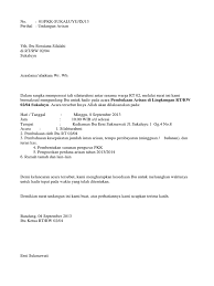 Damar/sekip medan petisah medan, 30 oktober 2008 nomor. Surat Undangan Setengah Resmi Doc Contoh Ilb Cute766