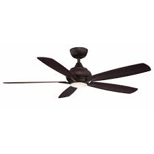 An integrated led ceiling fan has a single led light panel inside a globe. Fanimation Doren 52 In Integrated Led Dark Bronze Ceiling Fan With Opal Frosted Glass Light Kit And Remote Control Fp8533dz The Home Depot