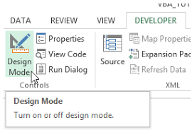 Options available in the excel developer tab. Excelmadeeasy Vba Design Mode Developer Tab In Excel