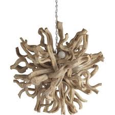 Suspension Bois Flotte Rivoli Bois Blanchi 4x40 Watts Diam 70 Cm Suspension Bois Flotte Lampe Bois Flotte Lampe Bois