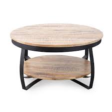 table basse industrielle ronde bois et metal deux plateaux table basse industrielle table basse mobilier de salon