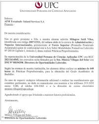 Mi Blog Personal Carta Presentacion Upc