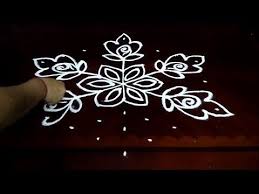 Easy Rose Flowers Kolam Designs With 9 5 Middle Chukkala Muggulu With Dots Rangoli Design Yout Rangoli With Dots Rangoli Designs Rangoli Designs With Dots