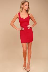 Count On It Red Sleeveless Bodycon Dress Sleeveless Bodycon Dress Red Dress Red Cocktail Dress
