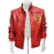 The Karate Kid Johnny Lawrence Cobra Kai Red Bomber Leather Jacket In 2020 Leather Jacket Leather Bomber Jacket Real Leather Jacket