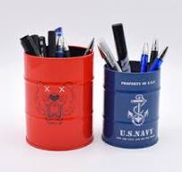 Pen Holder Oil Drum - Customizable Metal Tin Boxes
