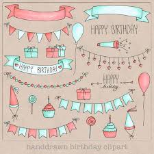 A Set Of 22 Handdrawn Birthday Drawings For All Your Designing Needs These Are Scanned Hand Drawn Images Tha How To Draw Hands Birthday Doodle Planner Doodles