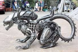 Special Custom Made Alien Metal Sculpture Metal Table Unique Art Furniture Alien H R Giger Horror Fans