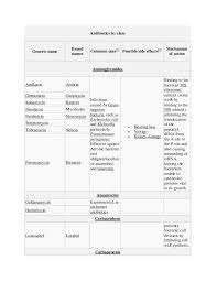 Antibiotics By Class