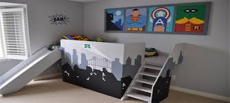 Batman wall painting superhero themed bedroom for my 5yr. 7 Super Cool Super Hero Themed Kids Bedrooms Coldwell Banker Blue Matter