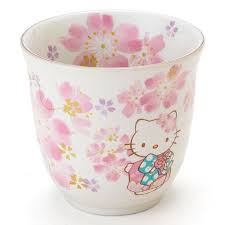 Cute Smile Hello Kitty Sakura Tea Cup Porcelaine Decoration Idees Cadeaux