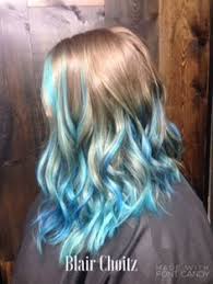 Image Result For Blue Streaks Blonde Hair Ombre Hair Blonde Medium Hair Styles Blue Hair