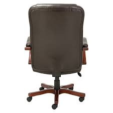 Maybe you would like to learn more about one of these? Alera Alets4159w Transitional Chocolate Marble Leather Office Chair With Fixed Arms And Walnut Wood Swivel Base