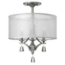 Summer is almost gone but there's still time to save! Hinkley Lighting Mime Semi Flush Ceiling Light In Brushed Nickel Fitting Style From Dusk Lighting Uk