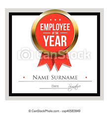 Employee of the year nomination form. Employee Of The Year Certificate Template Vector Canstock