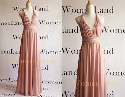 Blush Pink Handmade Infinity Convertible Bridesmaid Dress Wedding Bridal Party Floor Length Evening Gown Tailor Made Women Long Dresses Convertible Bridesmaid Dress Plus Size Blush Dress Women Long Dresses