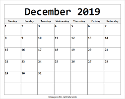 Blank December 2019 Calendar Printable December Calendar Calendar 2019 Template Calendar Template