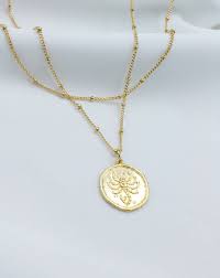 Zodiac Disc Layered Necklace Set Scorpio Zodiac Necklace Etsy Zodiac Necklaces Layered Necklace Set Zodiac Necklace Scorpio