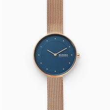 Water resistant to 30 meters. Skagen Women S Gitte Rose Gold Tone Mesh Watch Skw2811 Navy Blue Face 38mm W Box Skagen Watch 020262581116 Fash Brands