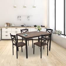 Metal kitchen tables ukg dimensions app. Karmas Product 5 Piece Dining Table Set For 4 Chairs Wood And Metal Kitchen Table Modern And Sleek Dinette Walmart Com Walmart Com