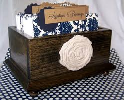 Great For A Bridal Shower Recipe Box Dividers And 4 X 6 Recipe Cards Navy By Peachykeenday 48 00 Recipe Box Wooden Recipe Box Dividers Sister Shower
