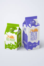 Download Milk Carton Box Mockup Set Package In 2020 Box Mockup Carton Box Carton