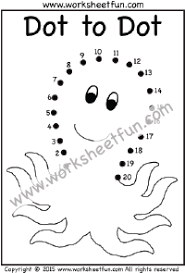 Connect the dots and complete the picture and color. Dot To Dot Octopus Numbers 1 20 One Worksheet Free Printable Worksheets Worksheetfun