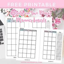 Free Undated Month On Two Pages Planner Inserts Personal Planner Printables Planner Printables Free Planner Inserts Printable
