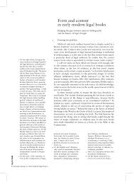Pdf Form And Content In Early Modern Legal Books
