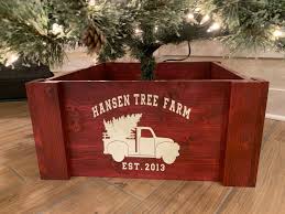 Christmas Tree Box Stand Wooden Tree Skirt Christmas Tree Etsy Collapsible Christmas Tree Christmas Tree Box Christmas Tree Box Stand