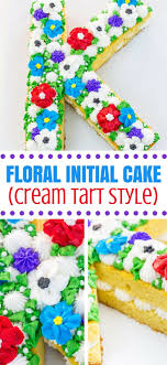 Floral Initial Cake Cream Tart Style Cake Decorating Company Floral Initial Easy Mug Cake