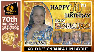 Here i make a sample design template for tarpaulin with disney cars design for male celebrants for his christening and at the same time for his first birthday events. Photoshop Tutorial Ii How To Create Gold Design Tarpaulin Ii Ariel Lutap Youtube