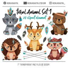 Tribal Animals Clipart Tribal Woodland Animals Clipart Set 1 Etsy In 2020 Tribal Animals Animal Clipart Woodland Animals