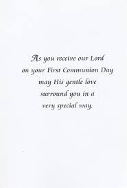 Congratulations on your first holy communion, dear child. Dear Niece First Holy Communion Card The Catholic Gift Store