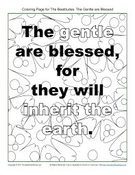The Gentle Beatitudes Coloring Page On Sunday School Zone Sunday School Coloring Pages Beatitudes Coloring Pages