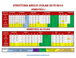 Structura Anului Scolar 2018 2019 Calendar Scolar With Images Calendar 2019 Calendar Periodic Table